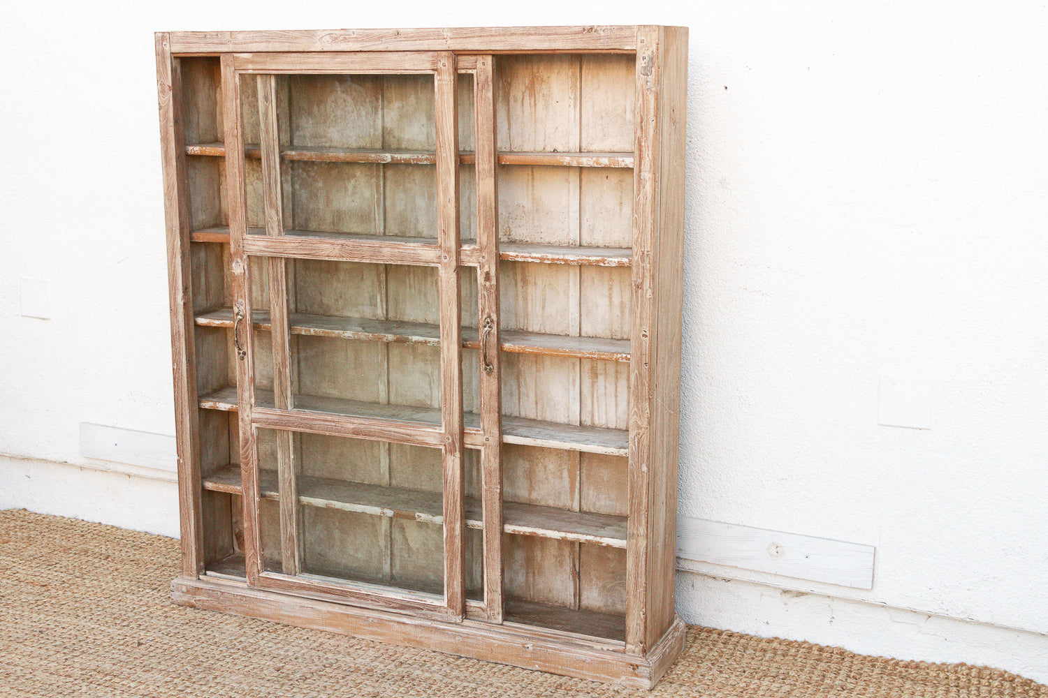 Antique Tall & Slim Farmhouse Display Cabinet
