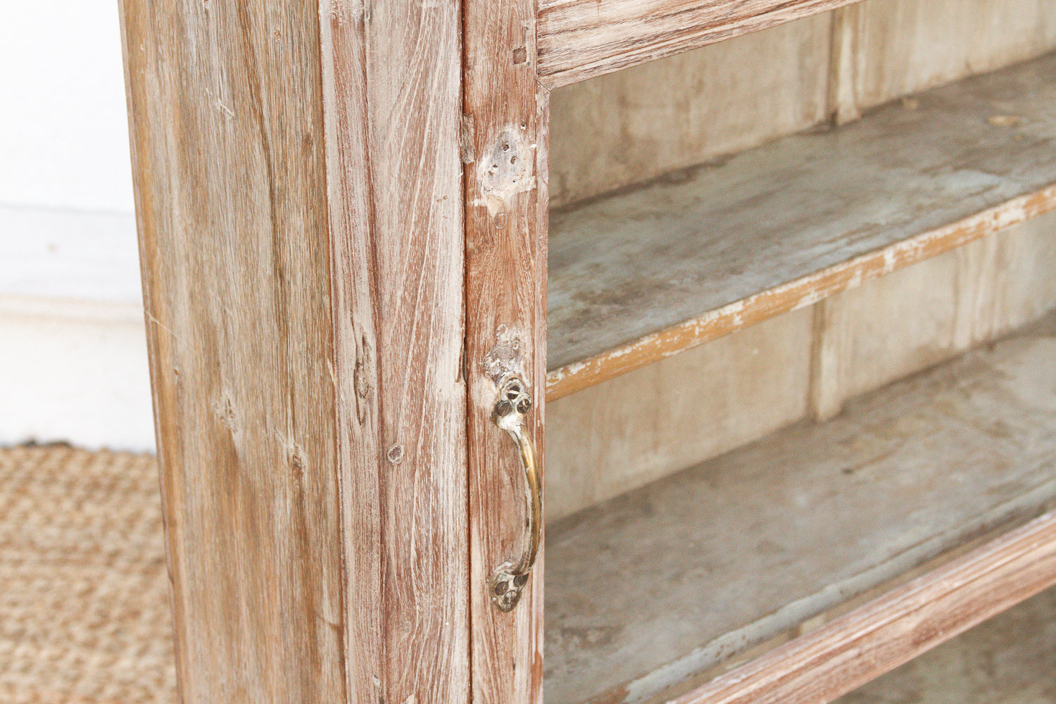 Antique Tall & Slim Farmhouse Display Cabinet