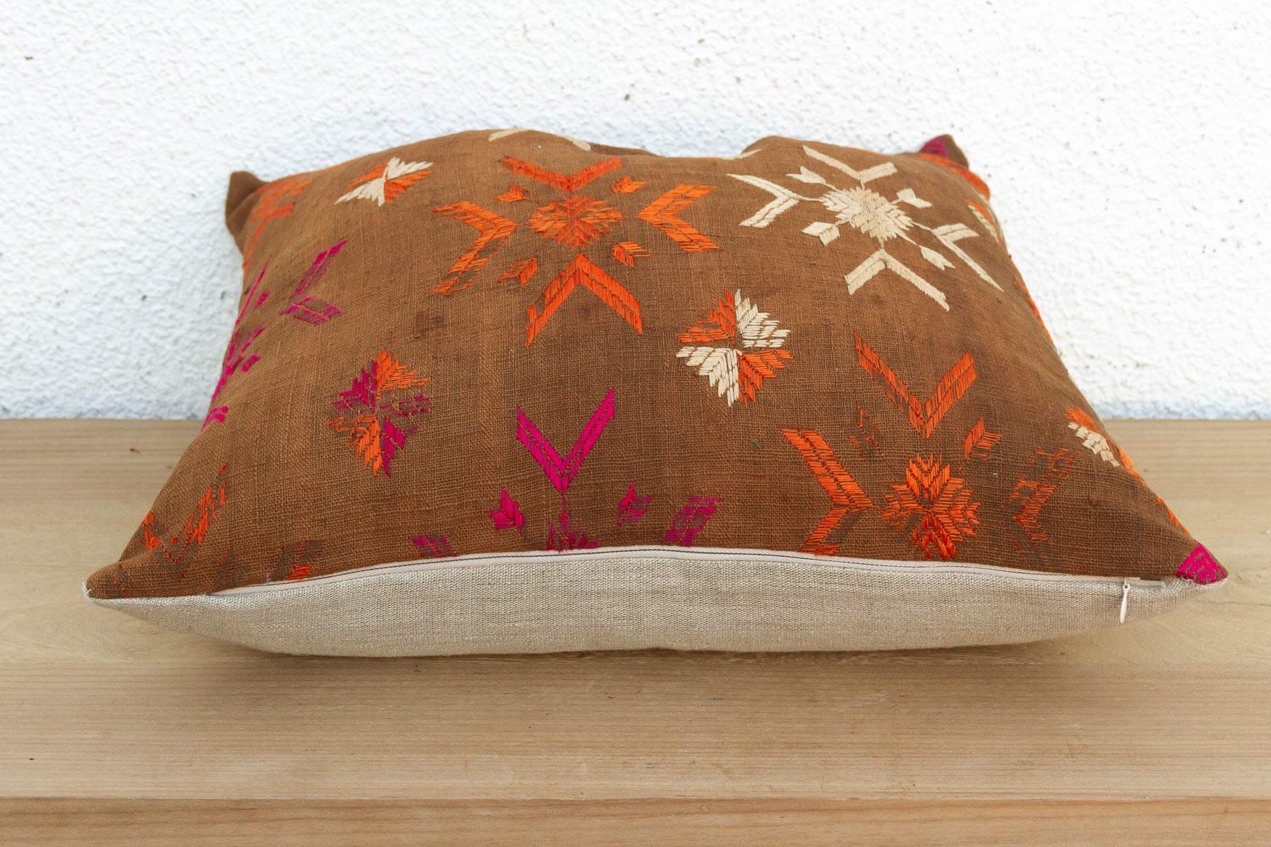 Eternal Flowers, Antique Phulkari Pillow Cover
