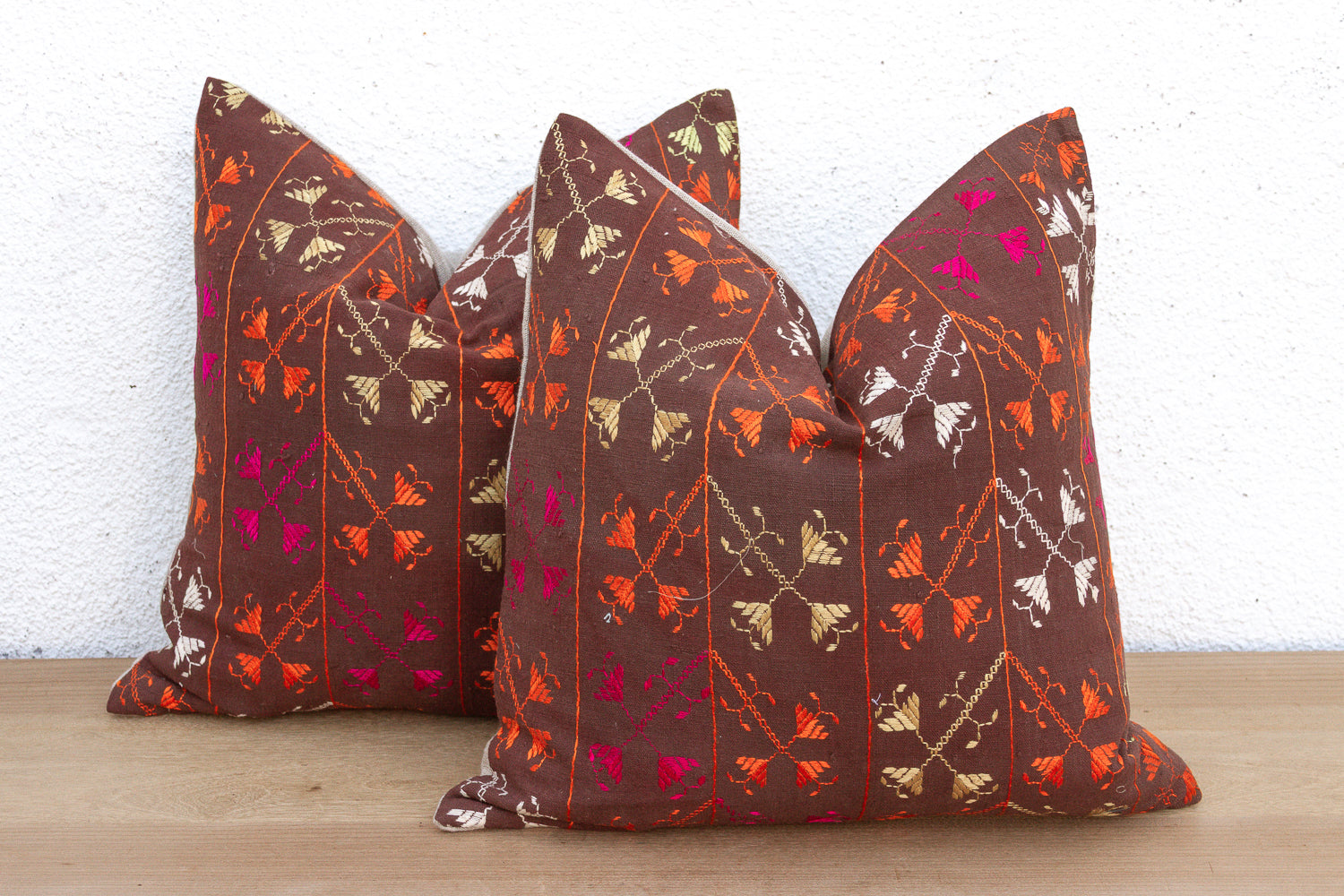 Eternal Garden, Antique Phulkari Pillow Covers, Set