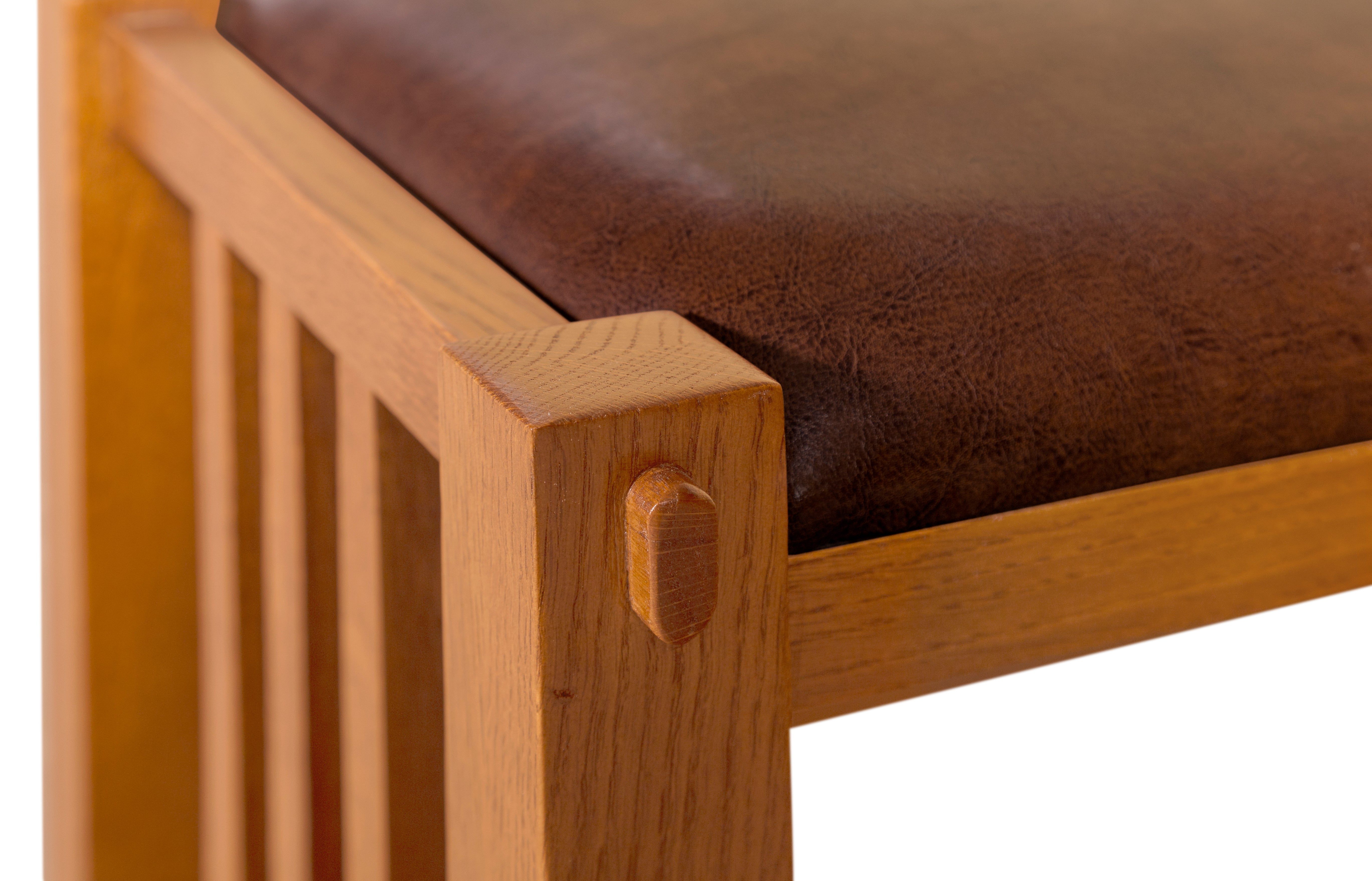 Mission Spindle Stool - Quarter Sawn Oak & Leather (2 Colors Available)