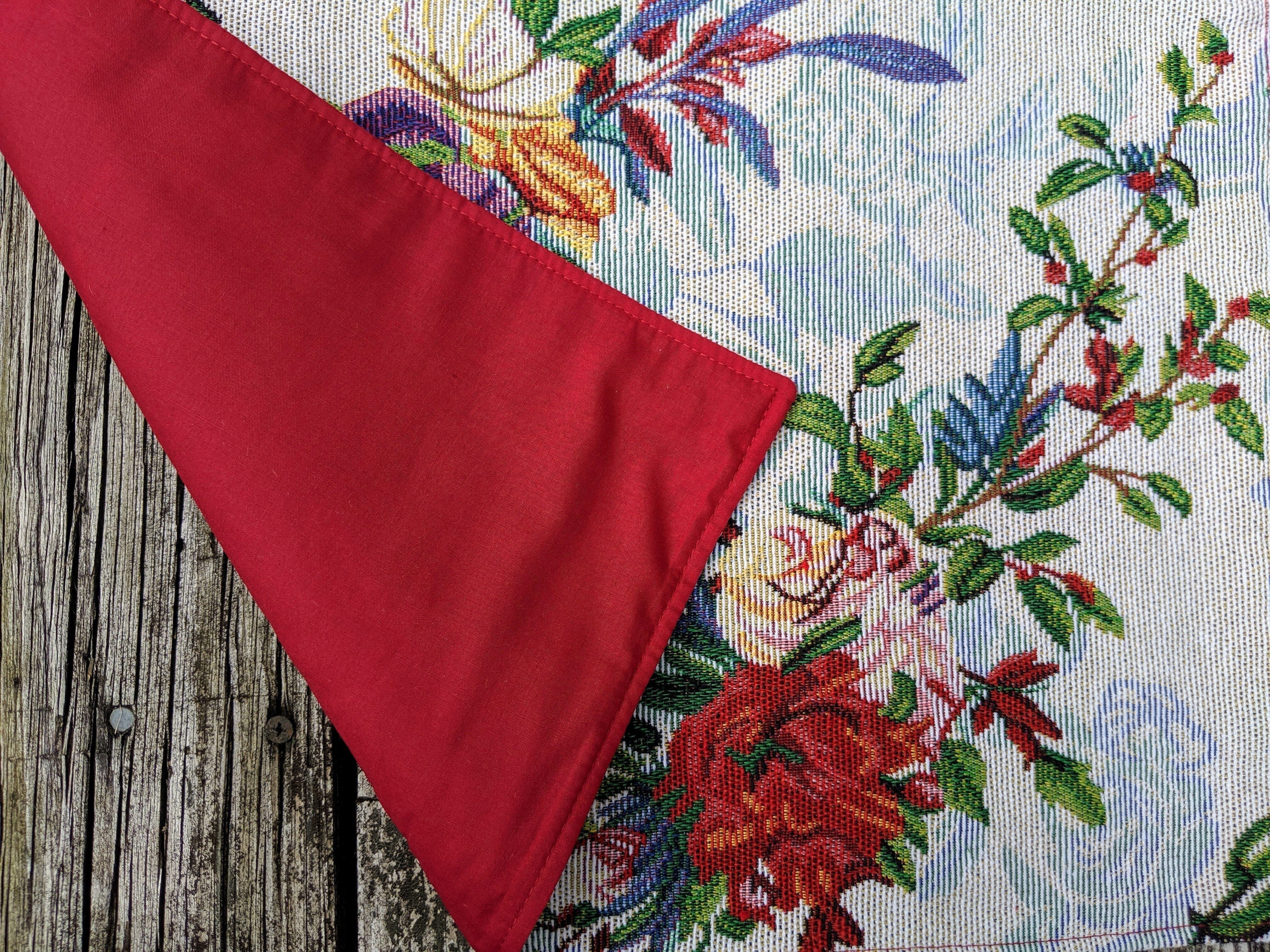 DaDa Bedding Set of 4-Pieces Tropical Sky Blue Birds Floral Tapestry Dining Table Placemats 13” x 19” (18116)