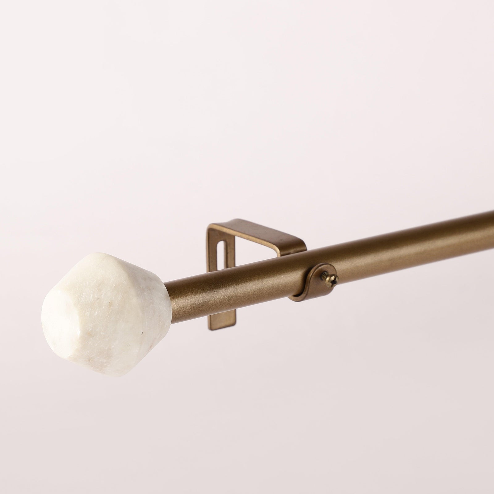 Gold Extendable Curtain Pole | 19mm | Marble Finials | 61-366cm-1