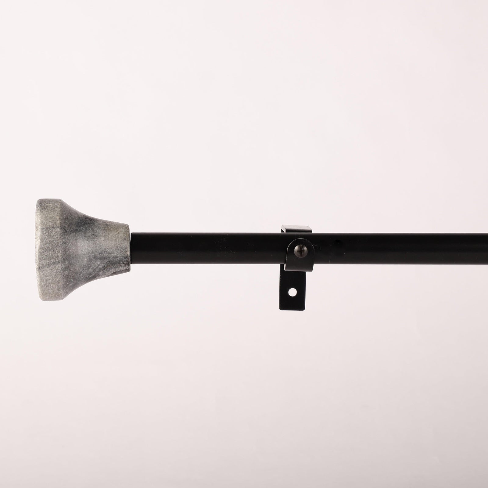 Black Extendable Curtain Pole | Marble Finials | 61-366cm-1