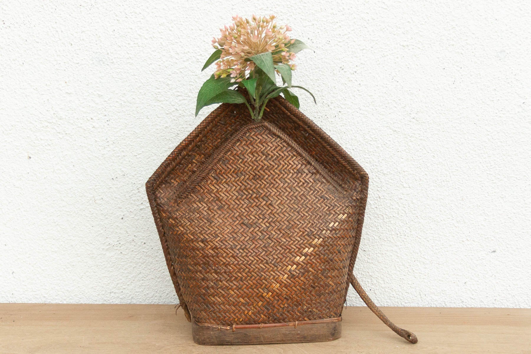 Large Antique Borneo Woven Harvest Carrier