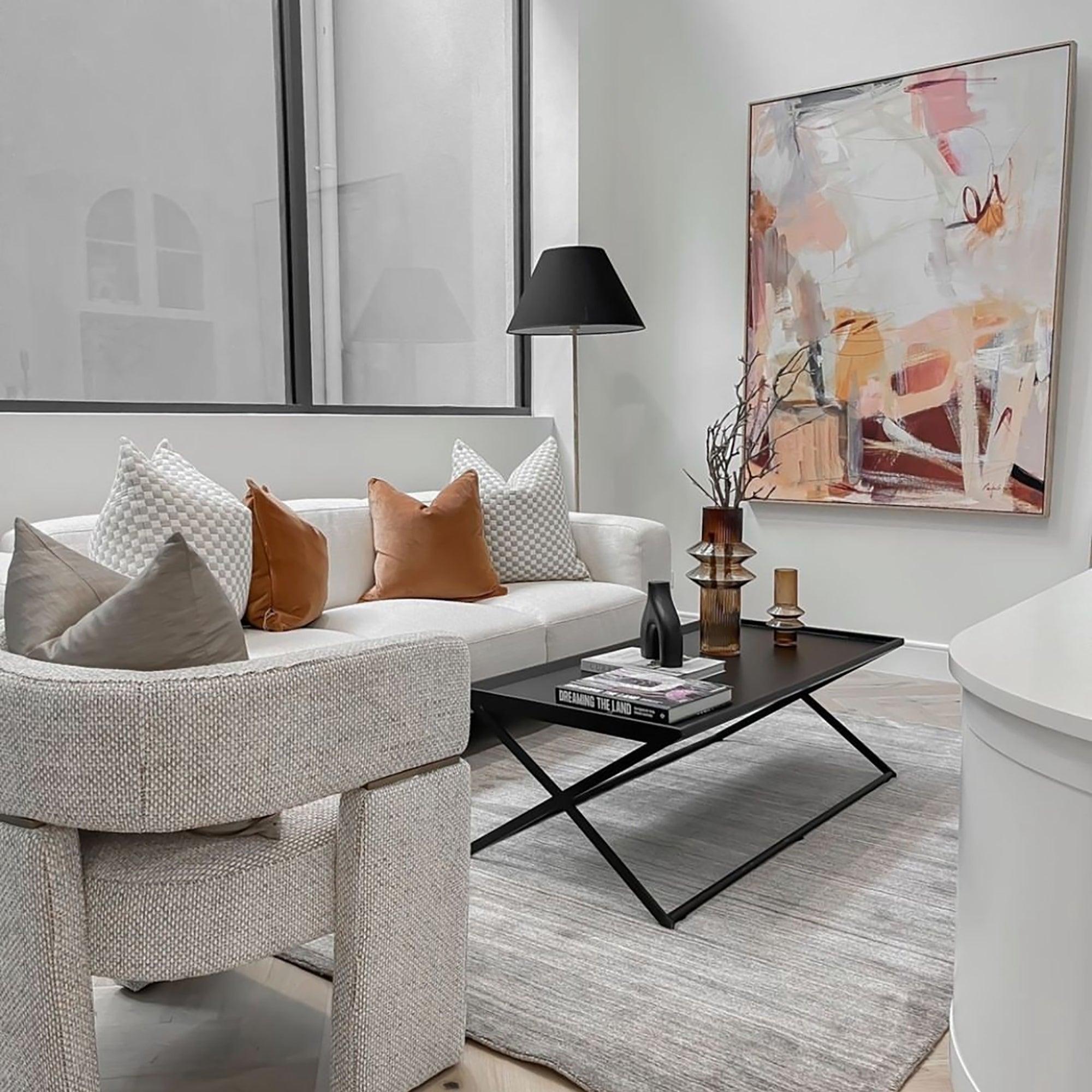 Ribbed Layered Tall Glass Vase-Large-Amber - PRHOMZ