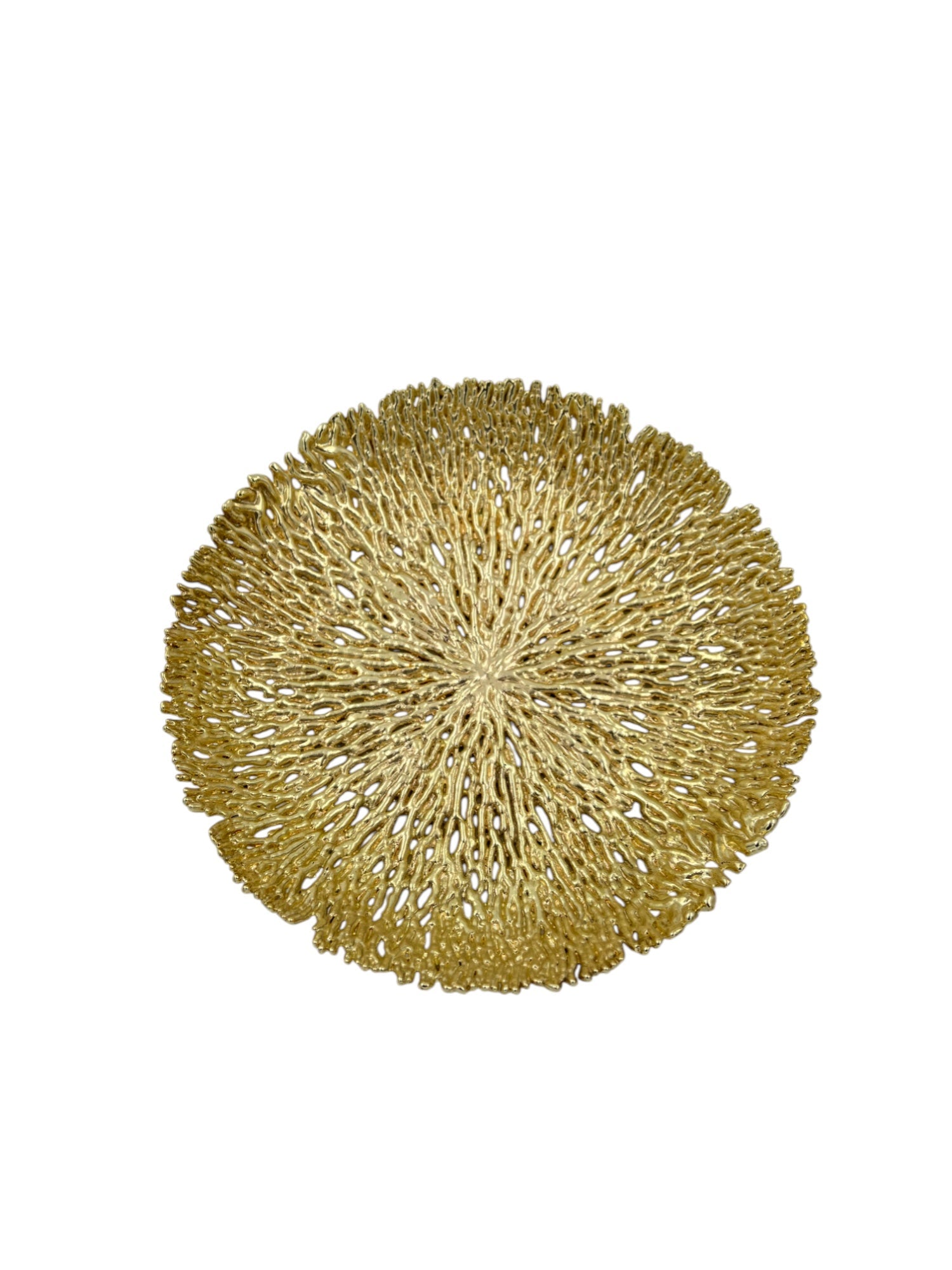 Coral Inspired Tray - Decorative Metal Tray | Centrepiece | Home Accent | Gold, Silver, or Antique Finish-0