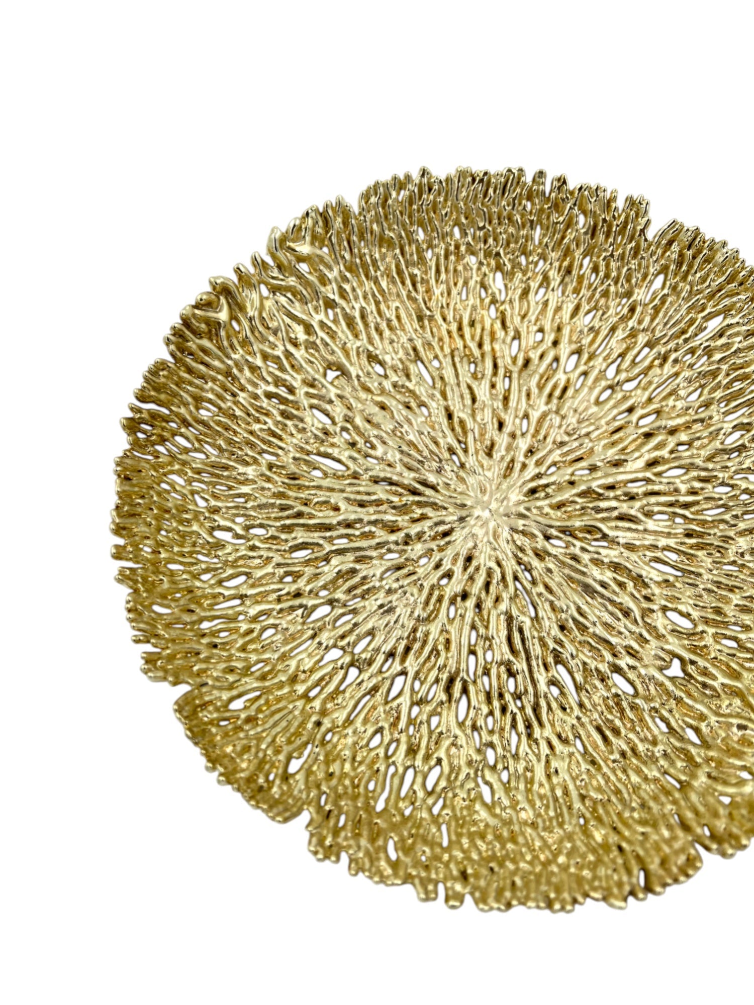 Coral Inspired Tray - Decorative Metal Tray | Centrepiece | Home Accent | Gold, Silver, or Antique Finish-1