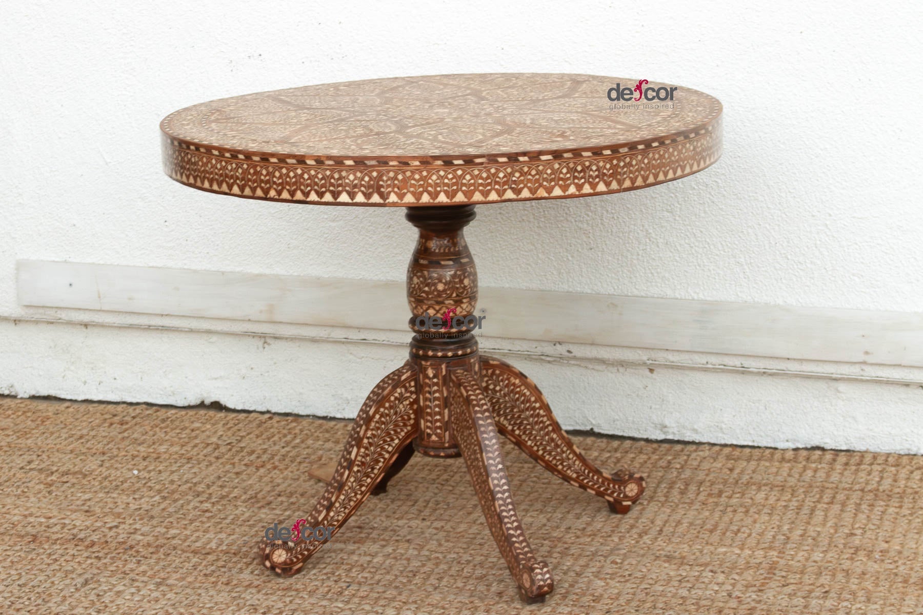 Fine 36" DM Floral Inday Center Table