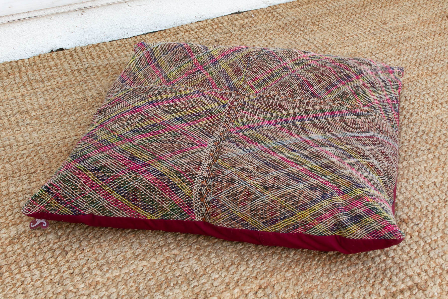 Antique Multicolor Confetti Saami Floor Cushion