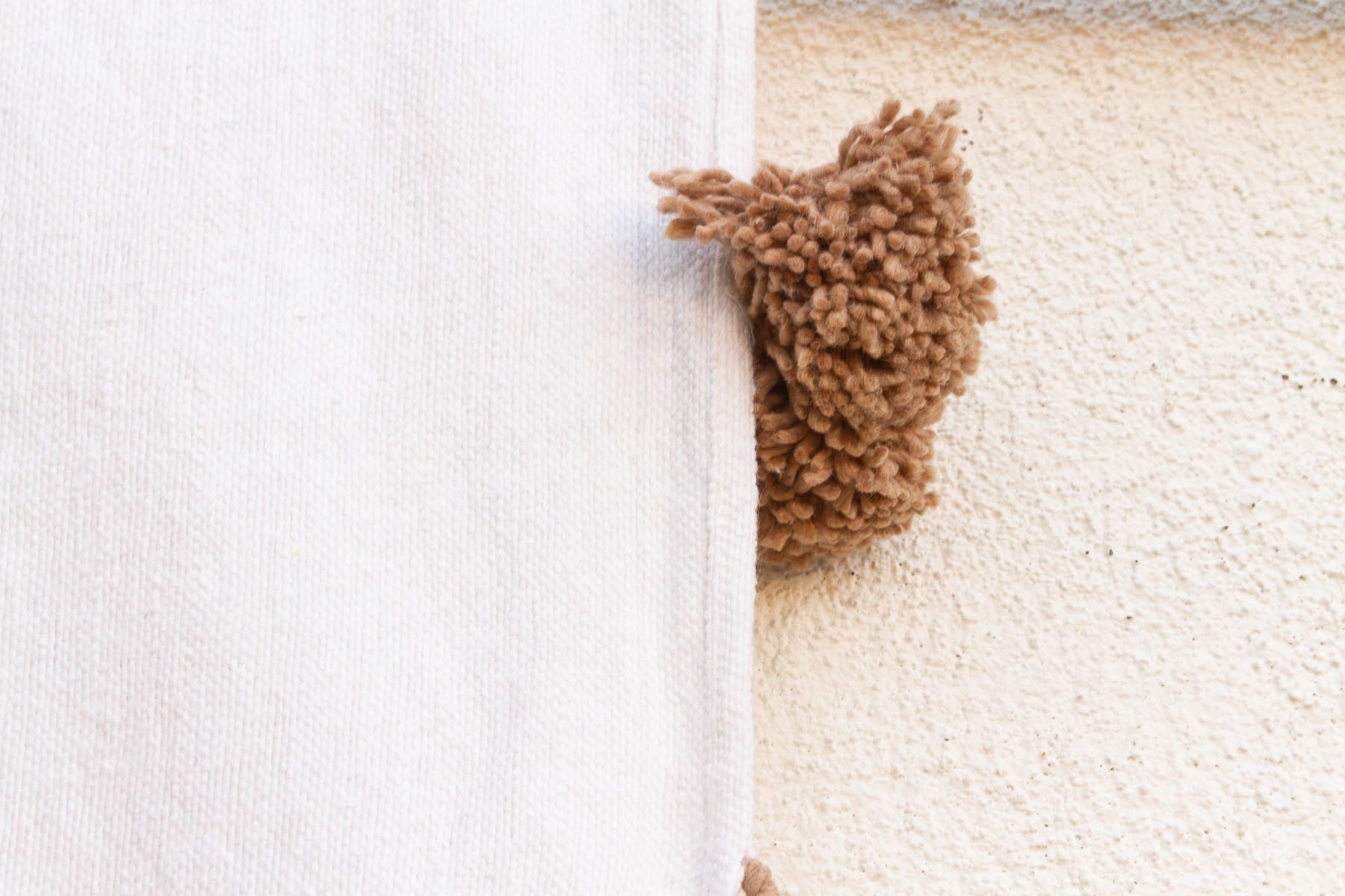 White Cloud Moroccan Pom Pom Blanket