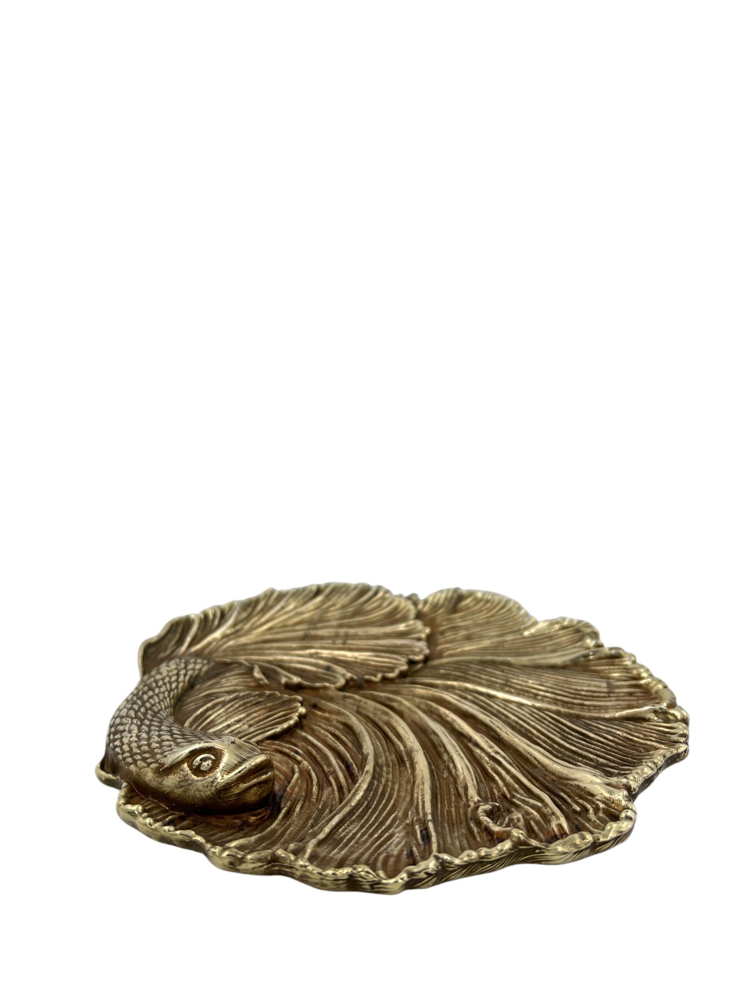 Fish Tray - Decorative Metal Tray | Small Plate | Centrepiece | Home Accent | Antique Gold or Silver Finish-1