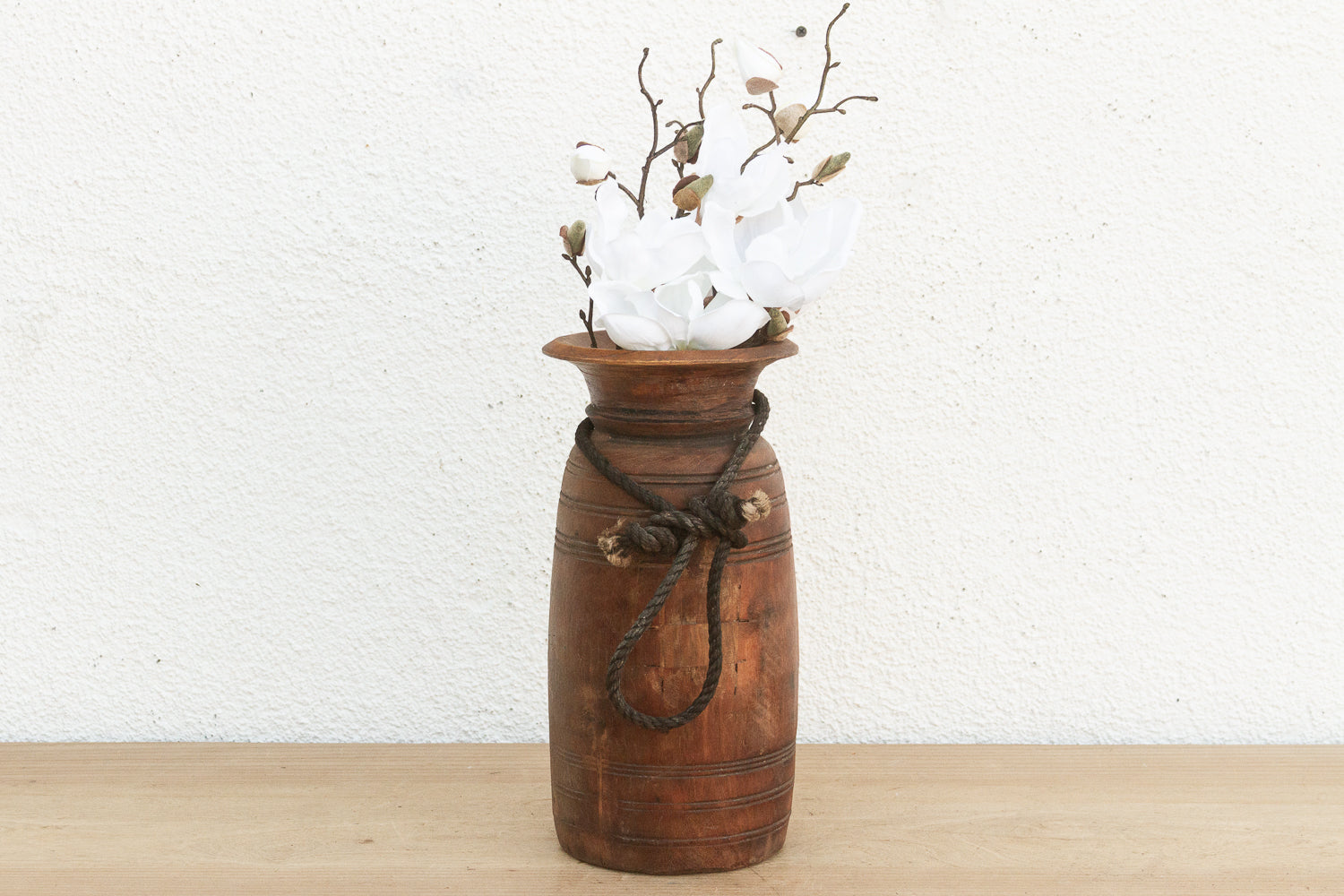 Slim Antique Wooden Milk Pot