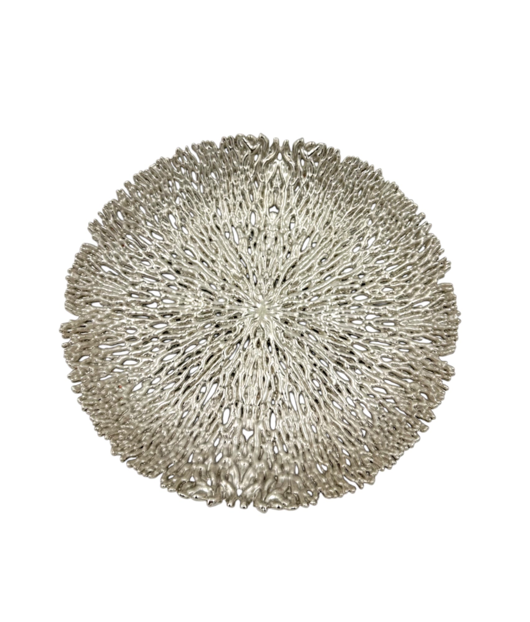 Coral Inspired Tray - Decorative Metal Tray | Centrepiece | Home Accent | Gold, Silver, or Antique Finish-5