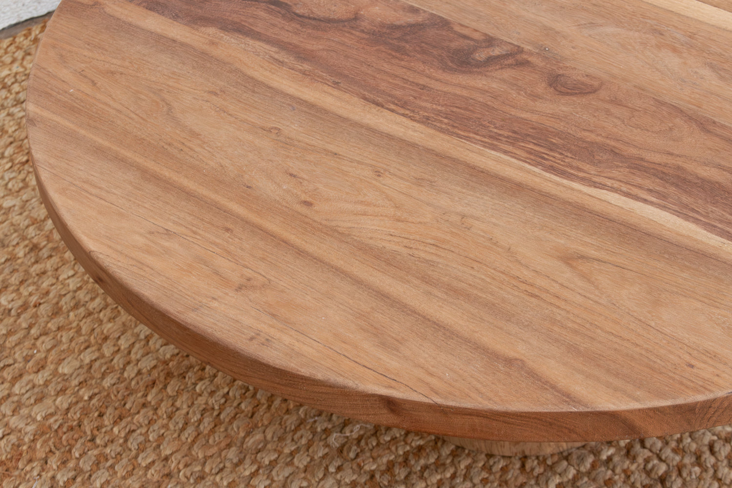 Reclaimed Teak Organic Modern Round Coffee Table