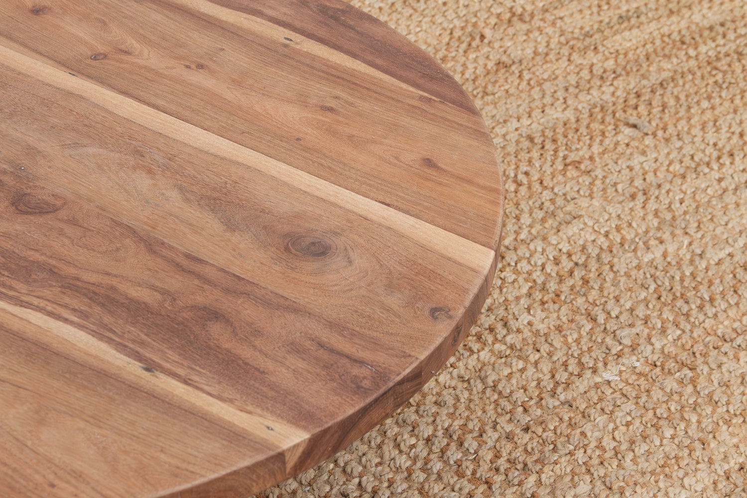 Reclaimed Teak Organic Modern Round Coffee Table