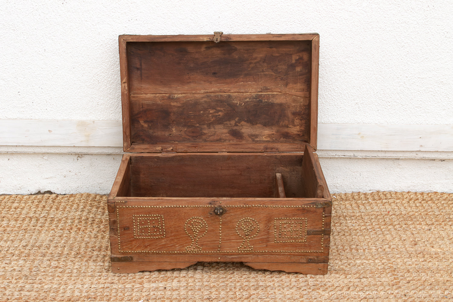Antique Zanzibar Brass Bound Teak Chest