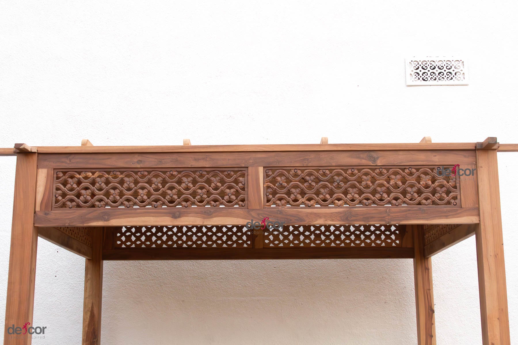 Carved Floral Jali Canopy Sanctuary Daybed