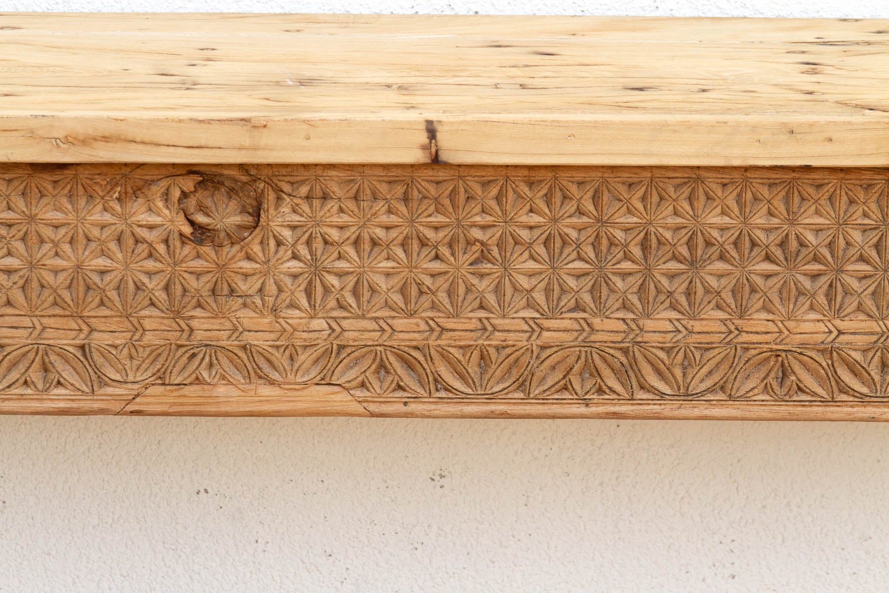 Antique Rajasthani Carved Beam Console Table