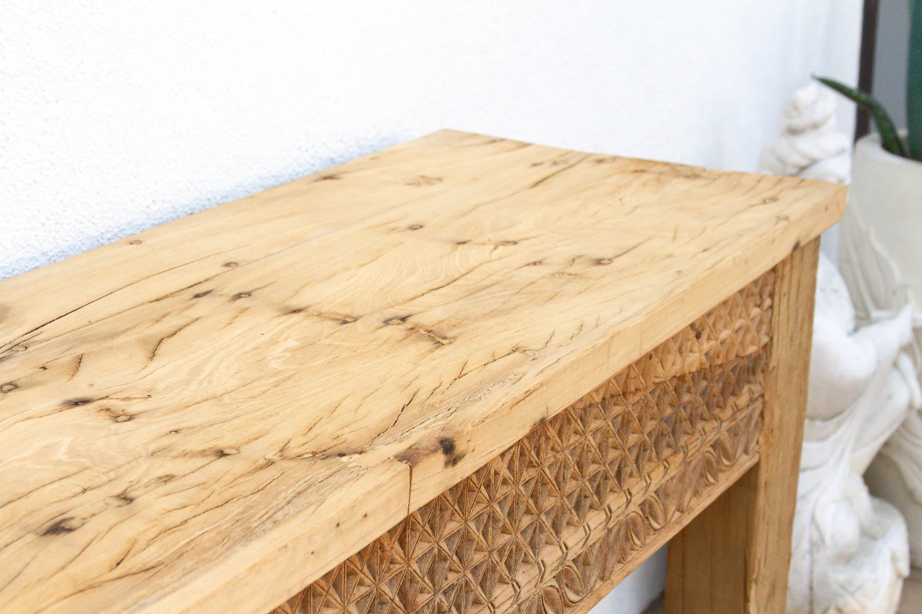 Antique Rajasthani Carved Beam Console Table