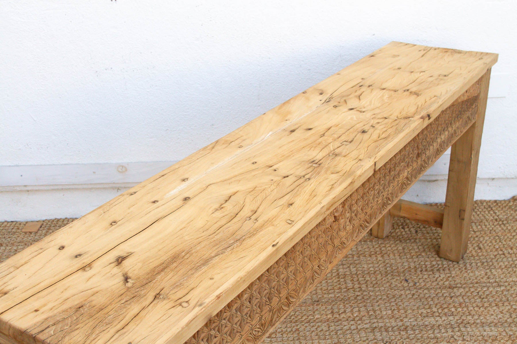 Antique Rajasthani Carved Beam Console Table