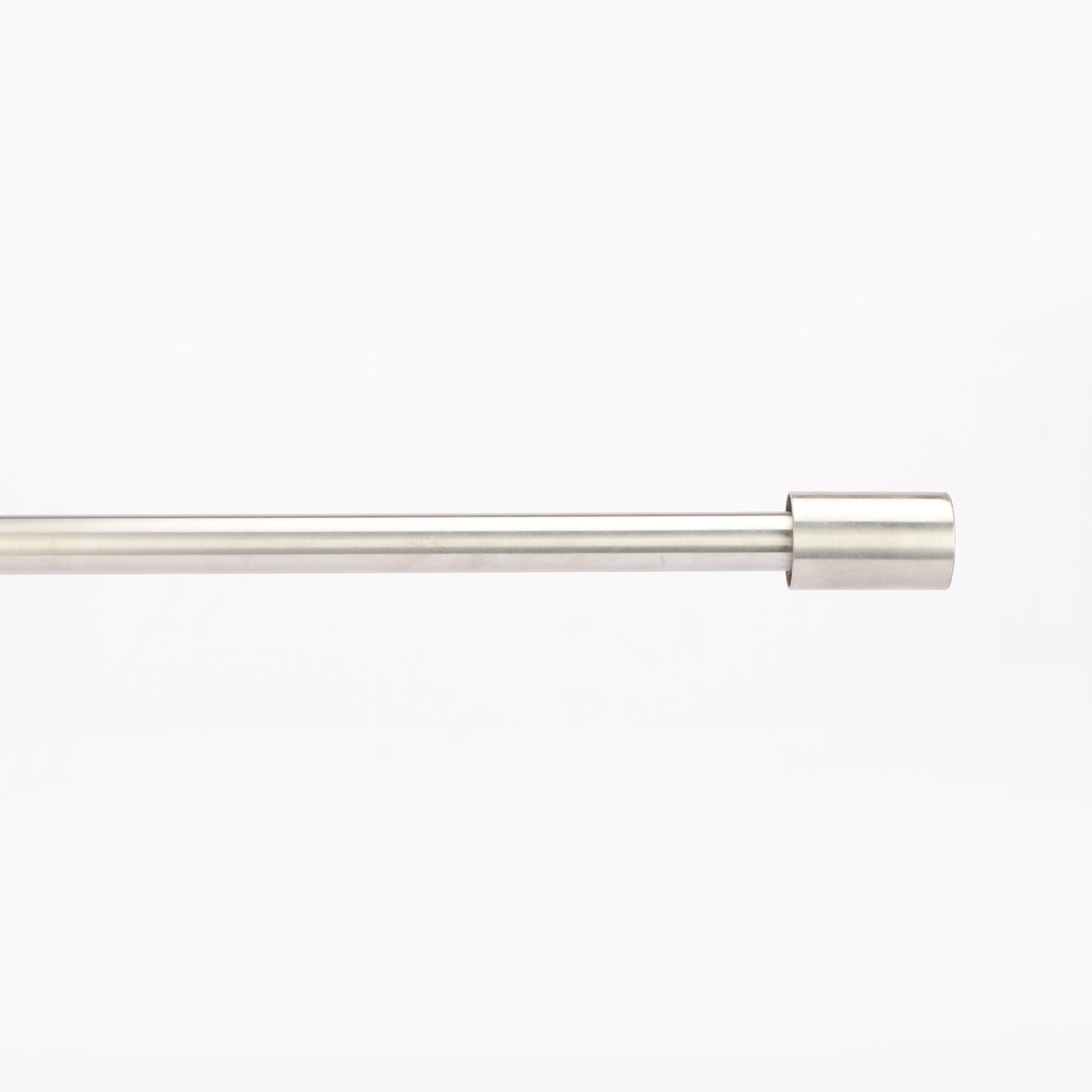 Silver Extendable Curtain Pole | 19mm | Minimalist Finials | 61-366cm-1
