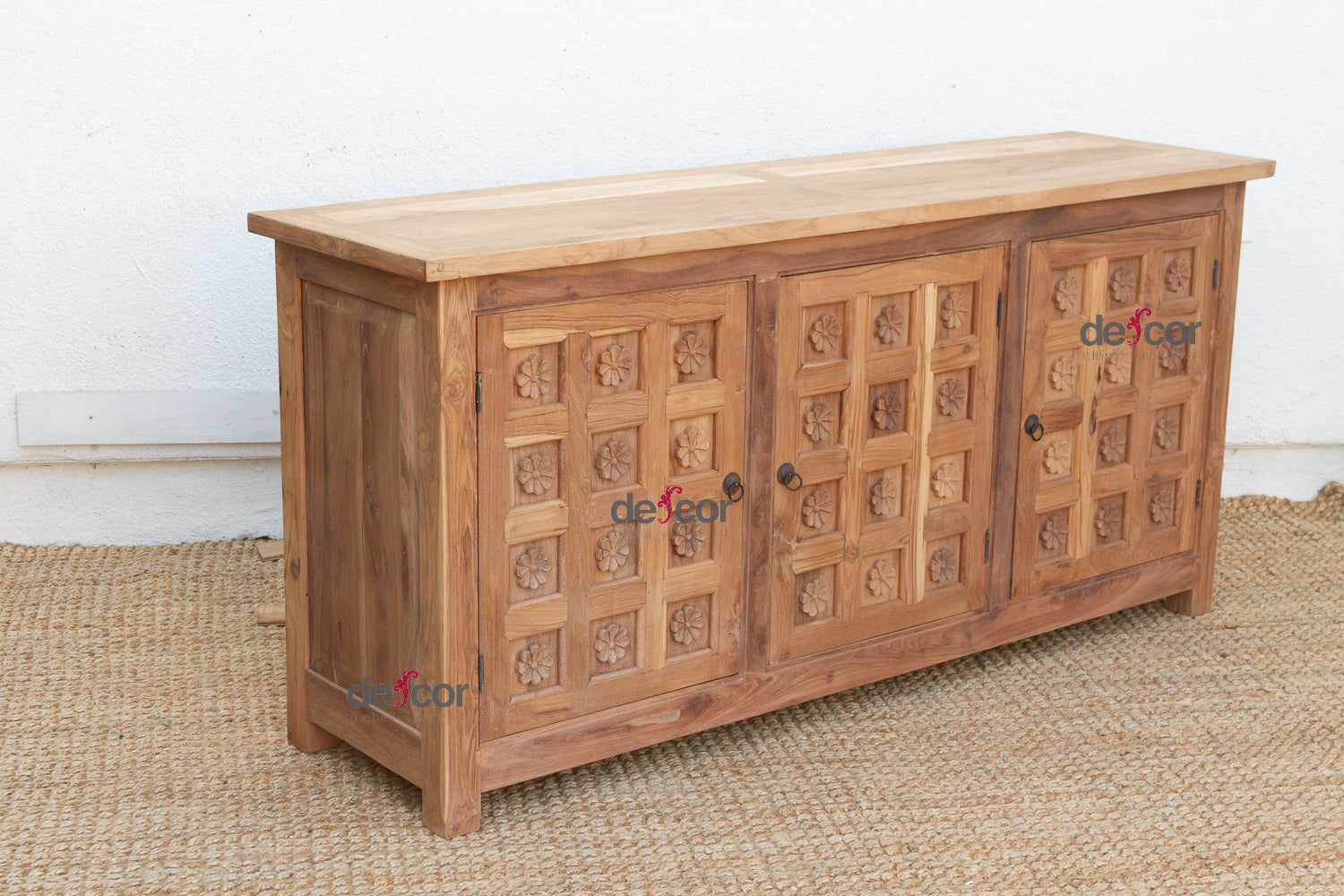 Reclaimed Teak Lotus Flower Sideboard