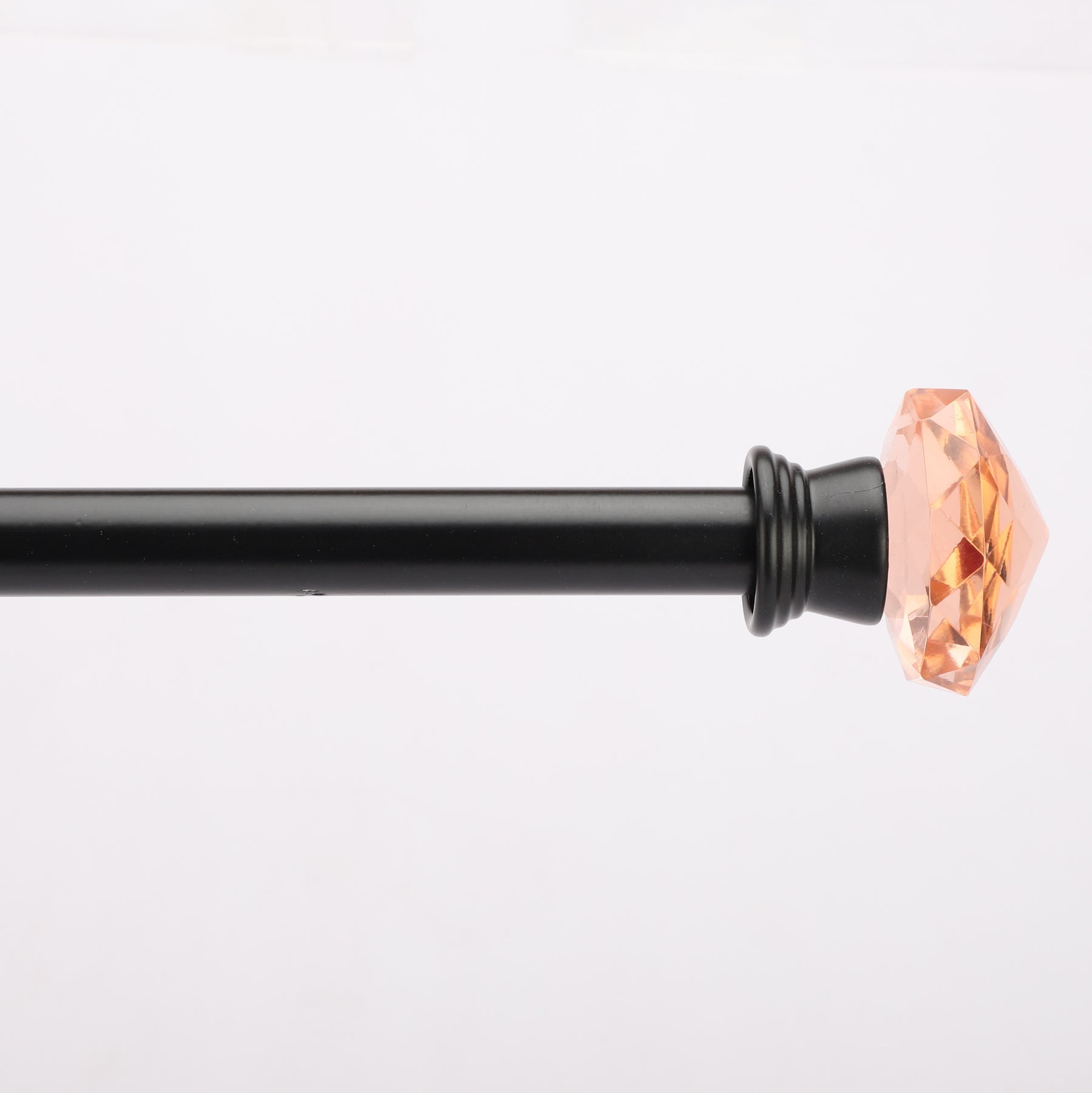 Black Extendable Curtain Pole | 19mm | Coral Glass Finials | 61-366cm-1