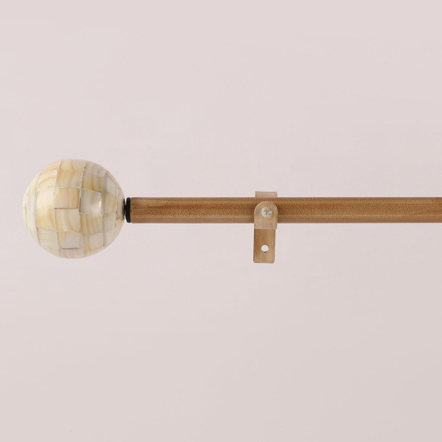 Gold Extendable Curtain Pole | 25mm | Mother-of-Pearl Finials | 61-366cm-1
