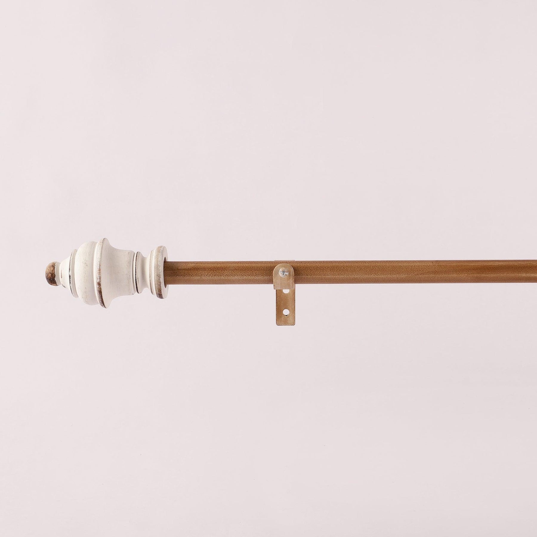 Beige Extendable Curtain Pole | 19mm | Ornate Finials | 61-366cm-1