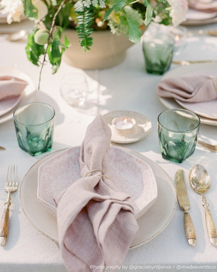 Stone Washed Linen Hemmed Dinner Napkins-1