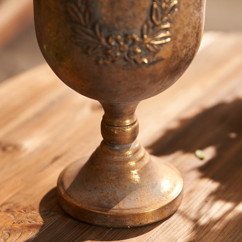 Vintage Style Laurel Gold Urn Planter
