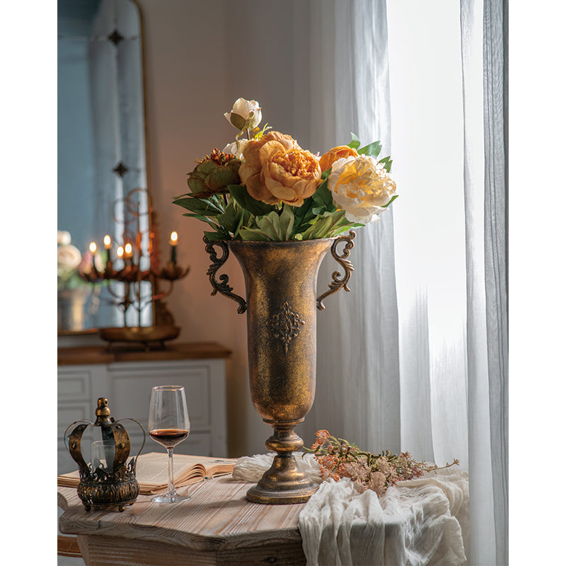 Gold Trophy Vase with Handles