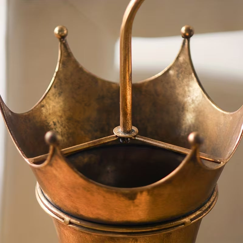 Antique Style Brass Crown Umbrella Stand