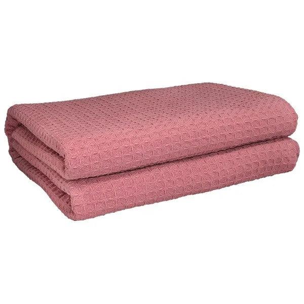 Herringbone & Honeycomb Weave Cotton Thermal Blanket 2 PK - PRHOMZ