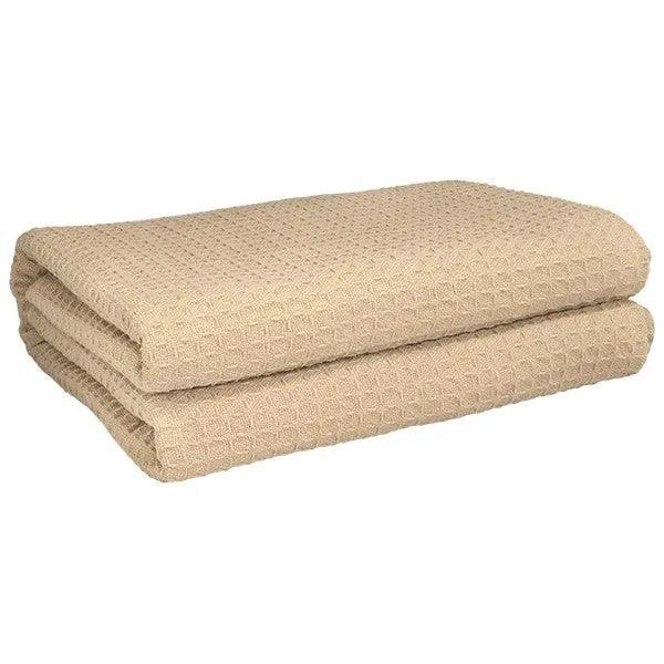 Herringbone & Honeycomb Weave Cotton Thermal Blanket 2 PK - PRHOMZ
