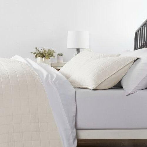 2 Piece Microfiber Farmhouse Coverlet Bedspread Set Ivory, Twin/Twin XL - PRHOMZ