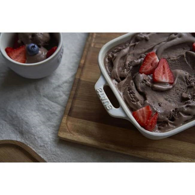 2 Piece Ceramic Stoneware Baking Dish Set in Ivory Cream Beige-2