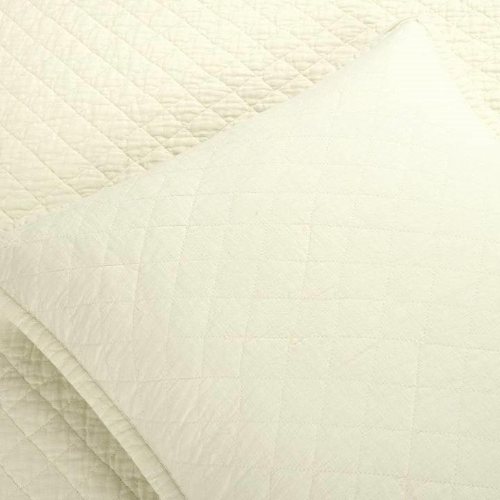 Full/Queen Lightweight Cotton Linen Ivory Textured Reversible 3-Piece Quilt Set - PRHOMZ