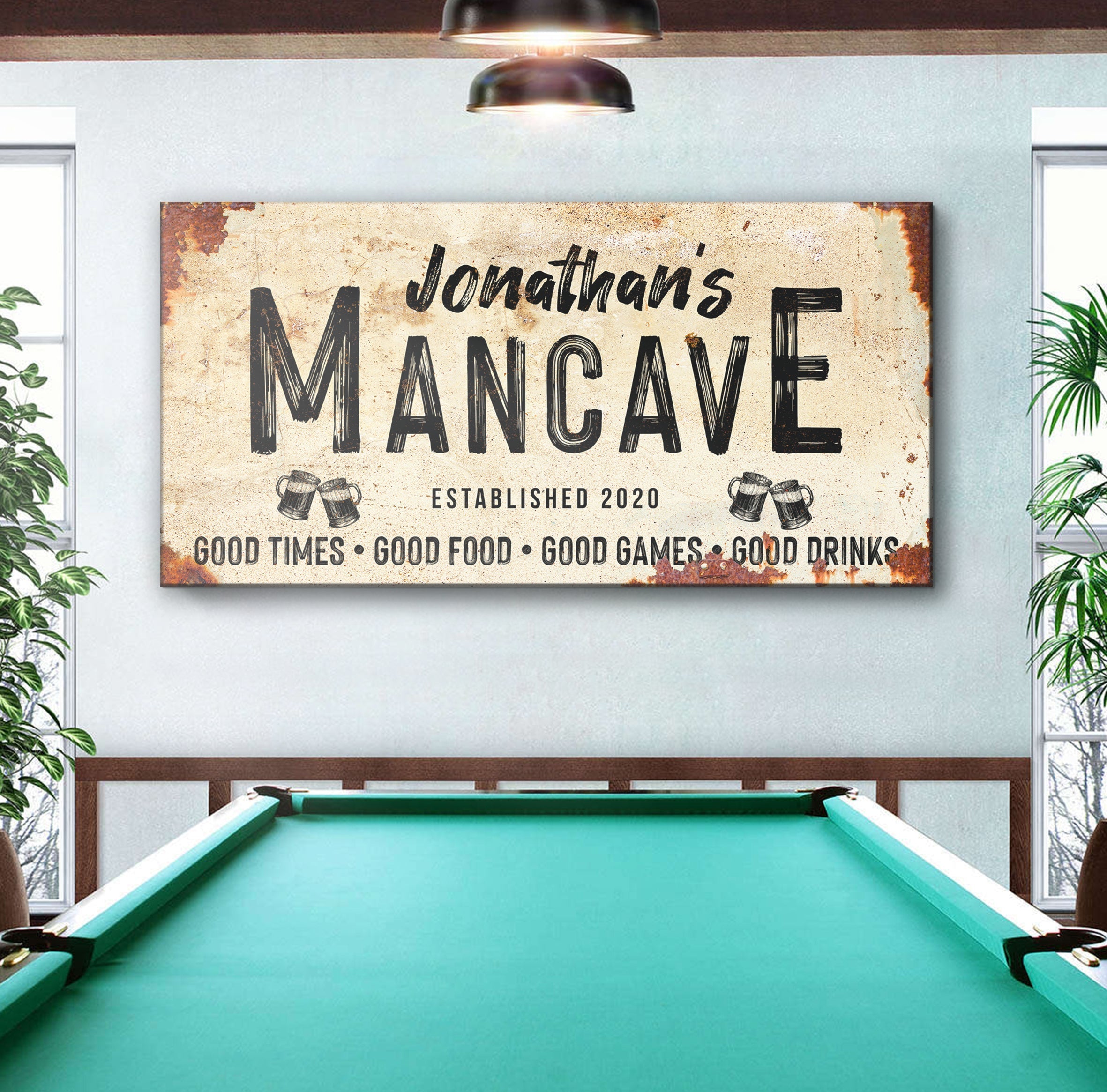 Good Times Personalized Man Cave Sign: Custom Bar Signs for Home Bar β Perfect Man Cave Wall Decor