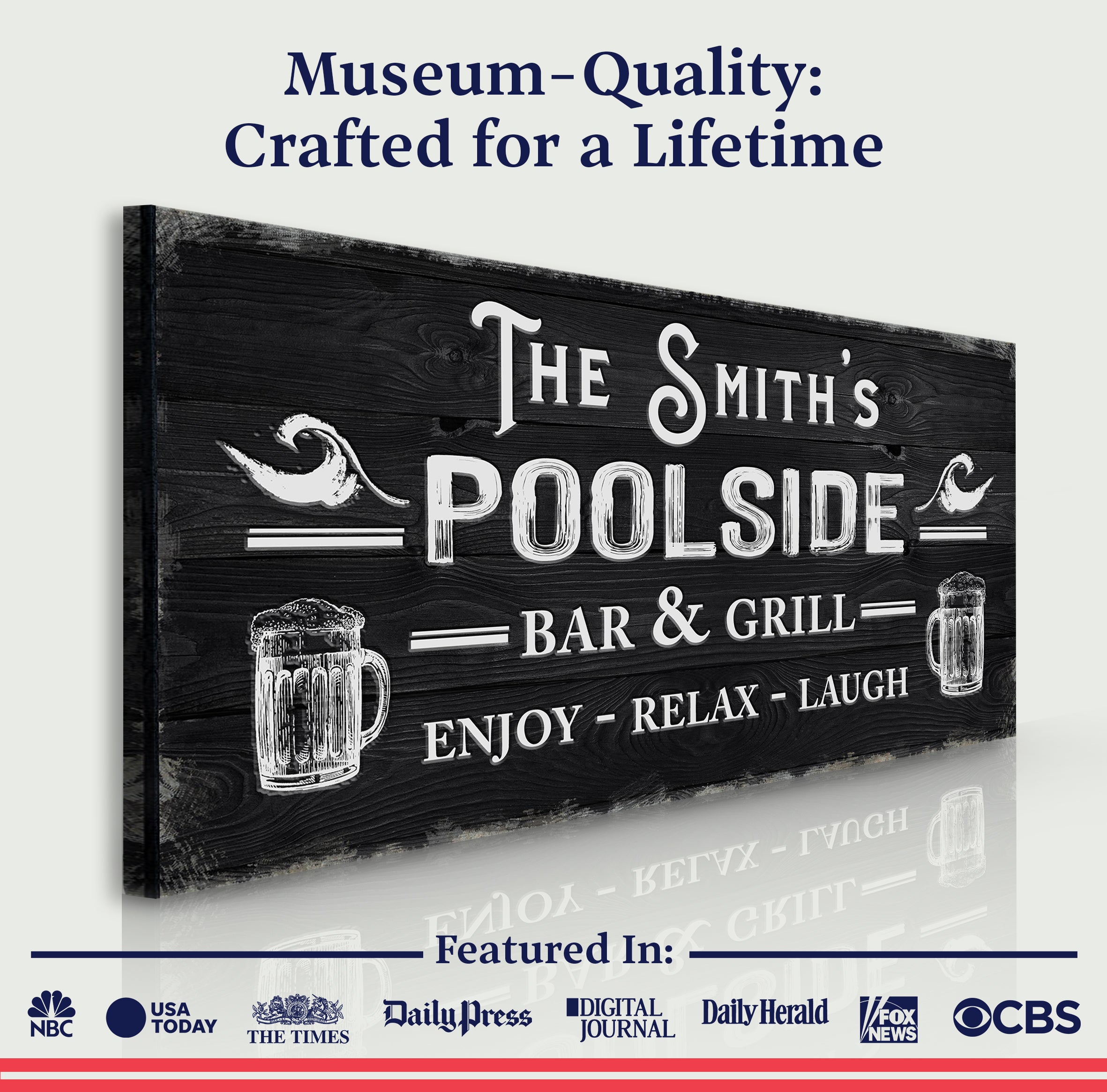 Personalized Poolside Bar And Grill Sign III