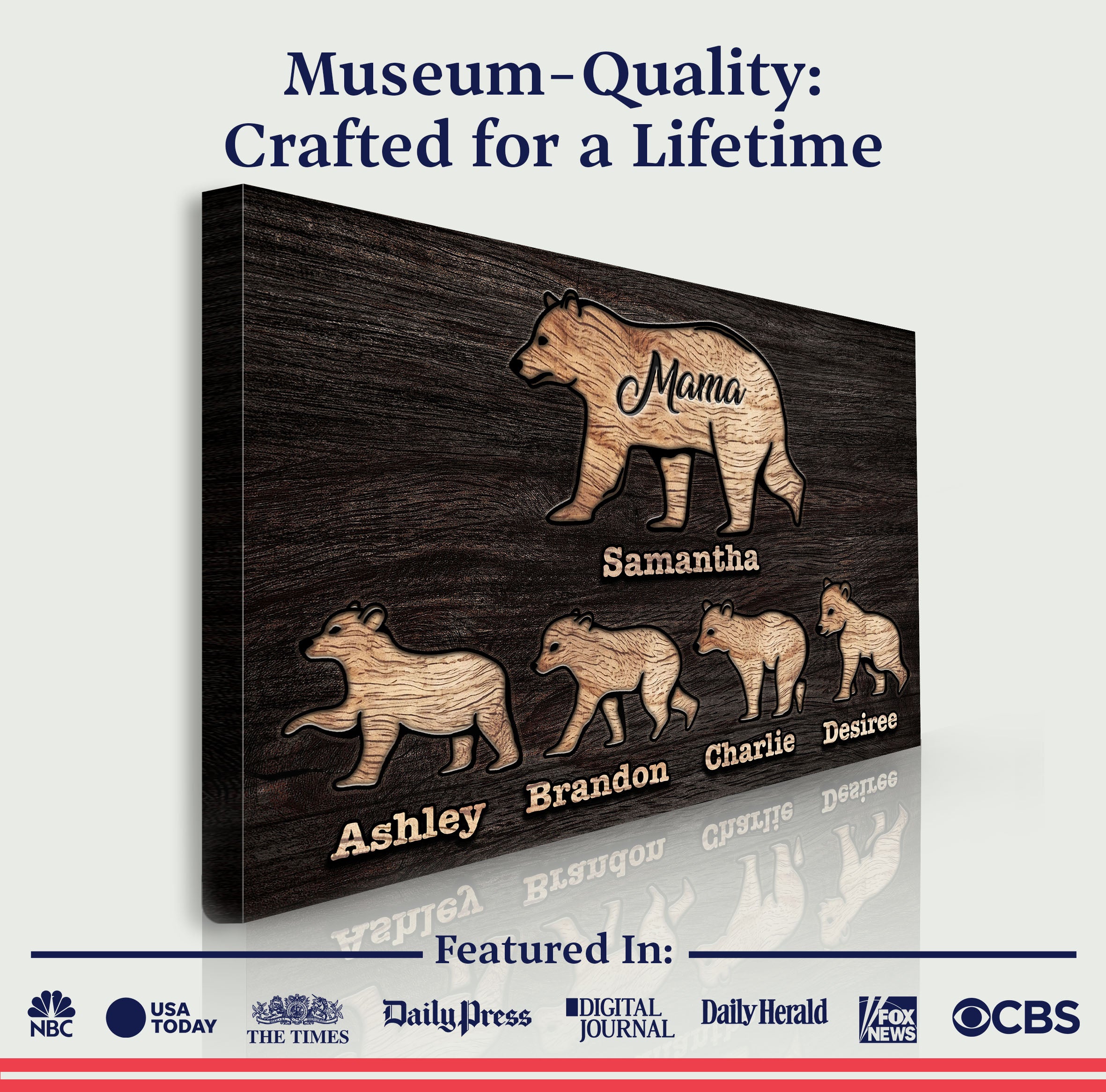 Mother's Day Sign Mother Bear and Cubs