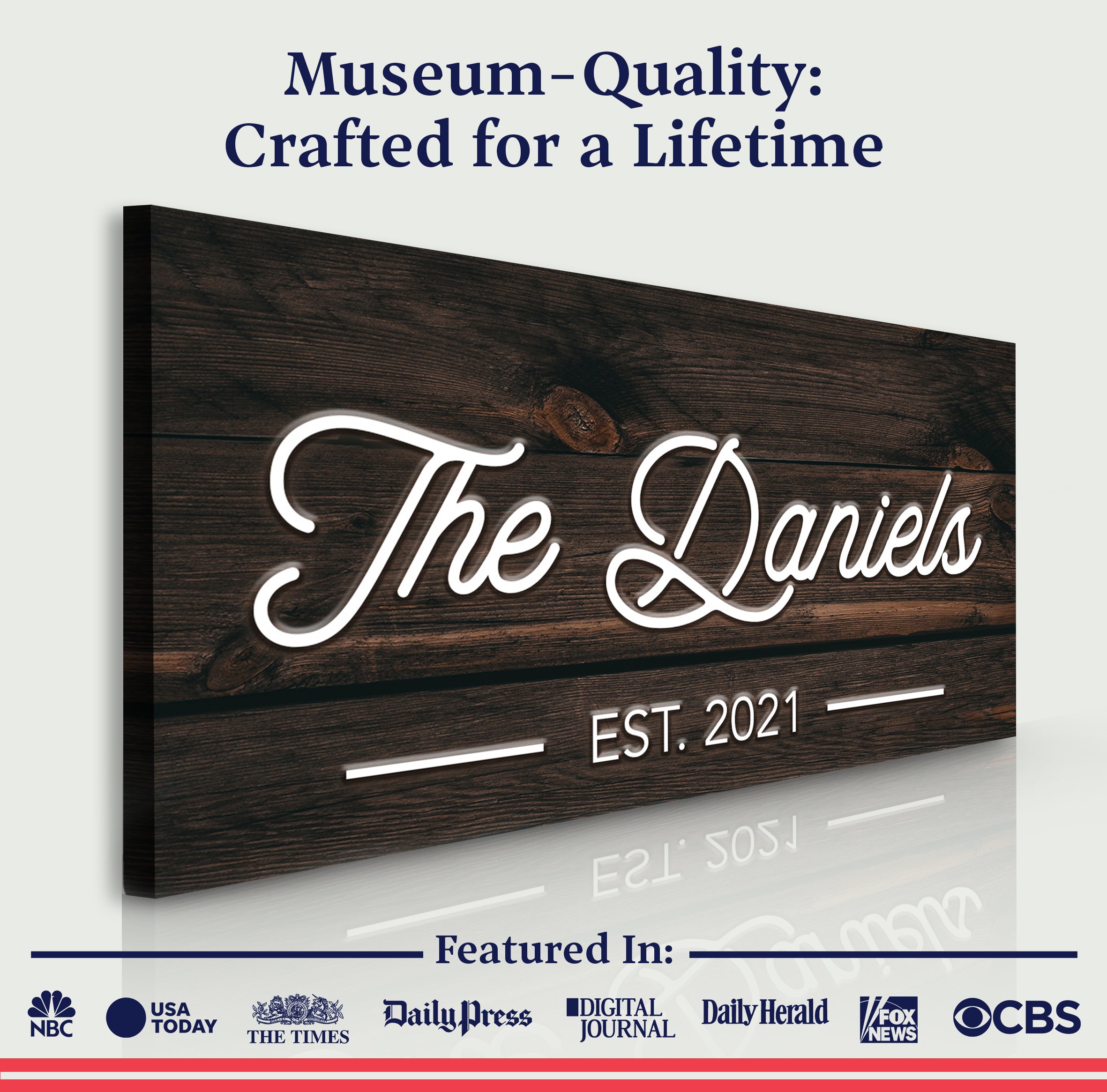 Wooden Family Name Sign