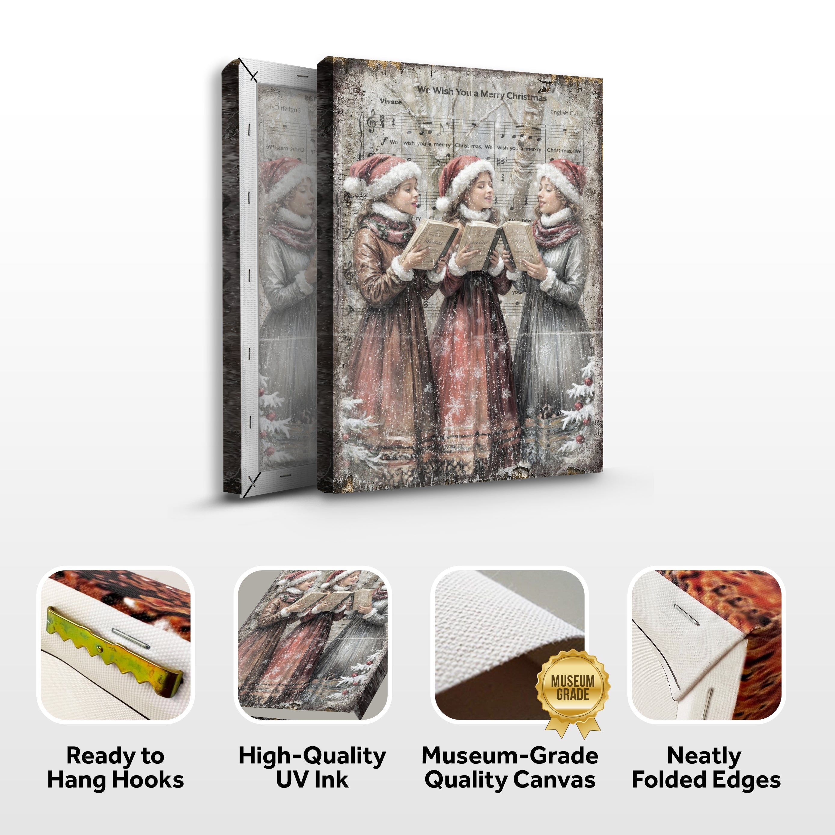 Vintage Christmas Carolers Wall Art