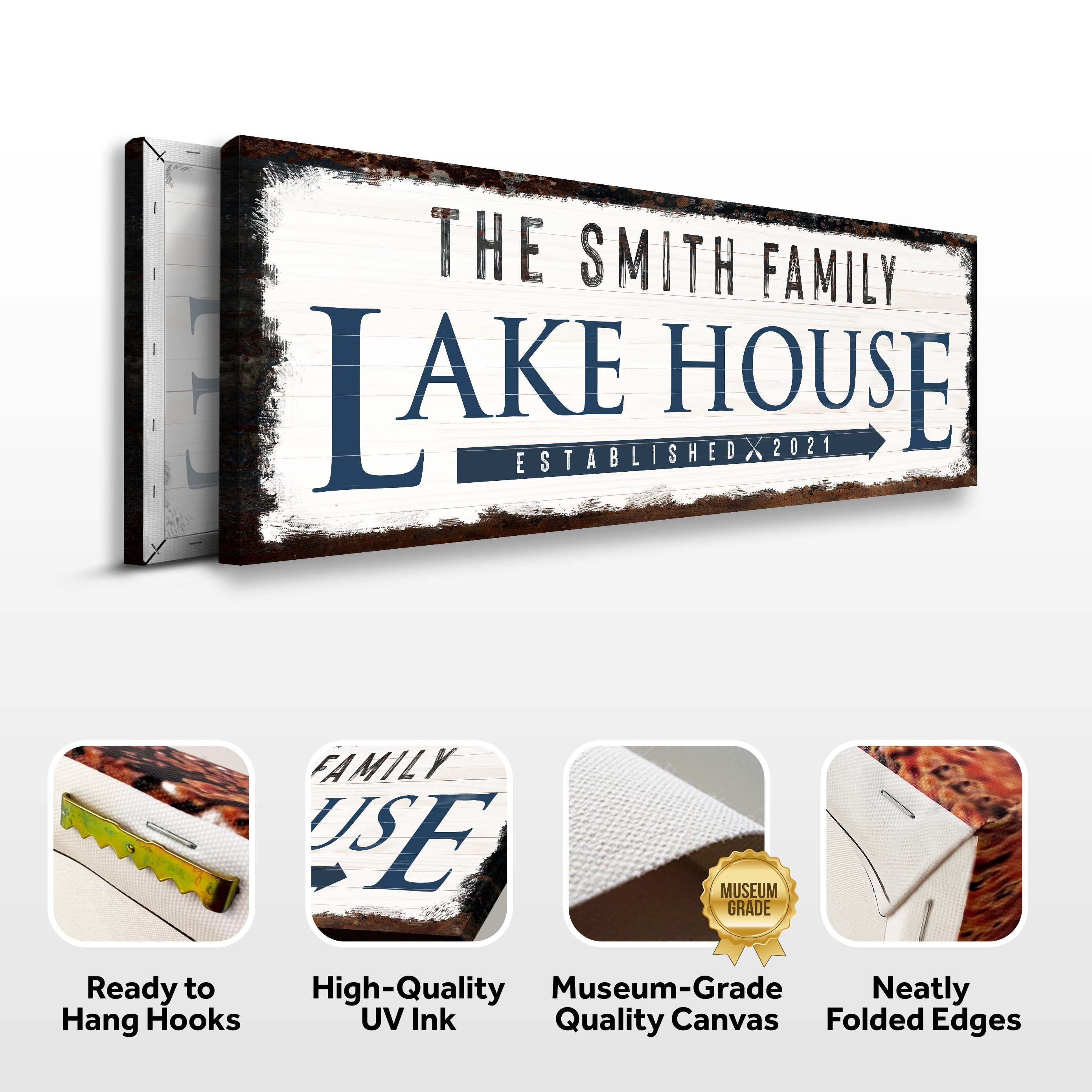 Family Lake House Arrow Sign