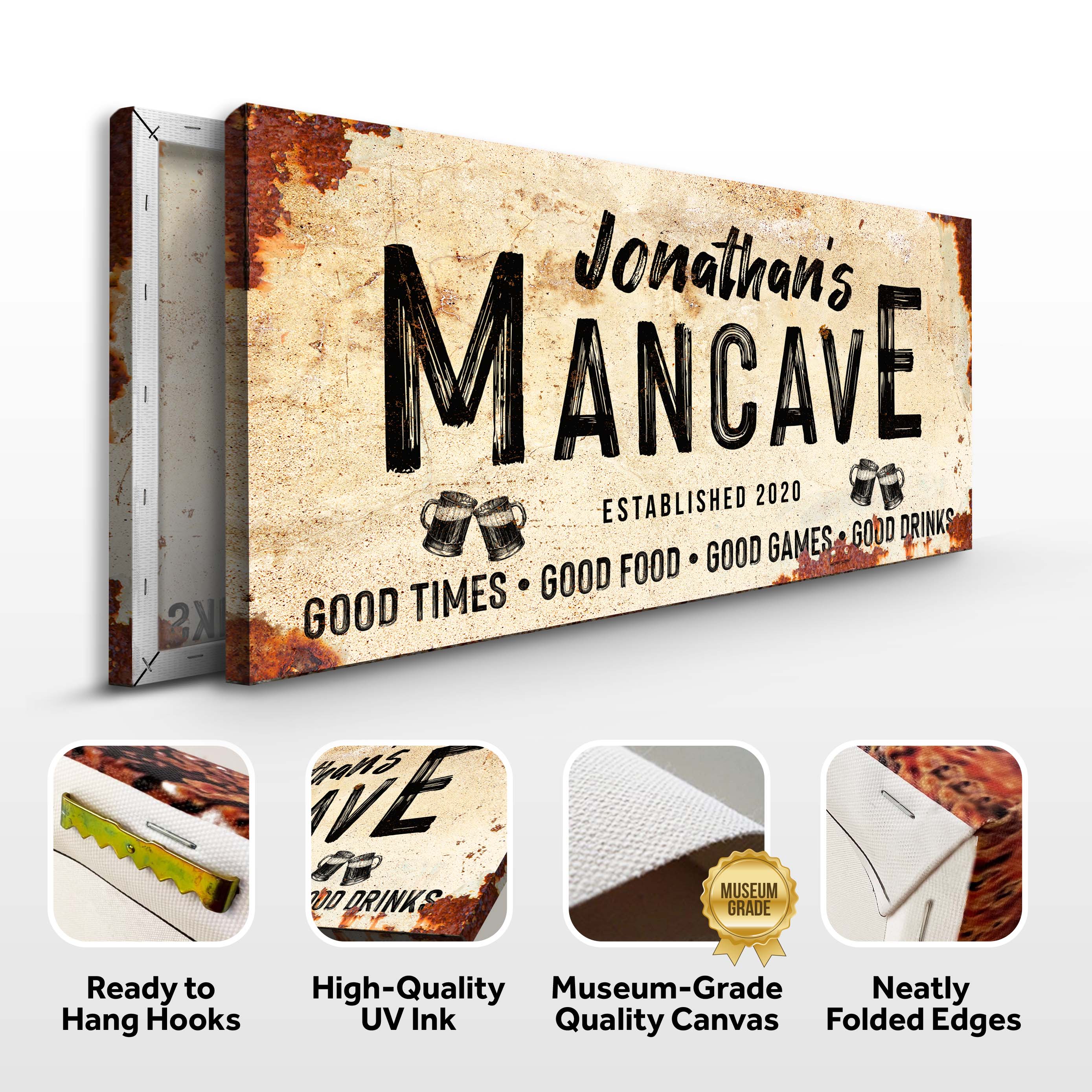 Good Times Personalized Man Cave Sign: Custom Bar Signs for Home Bar β Perfect Man Cave Wall Decor