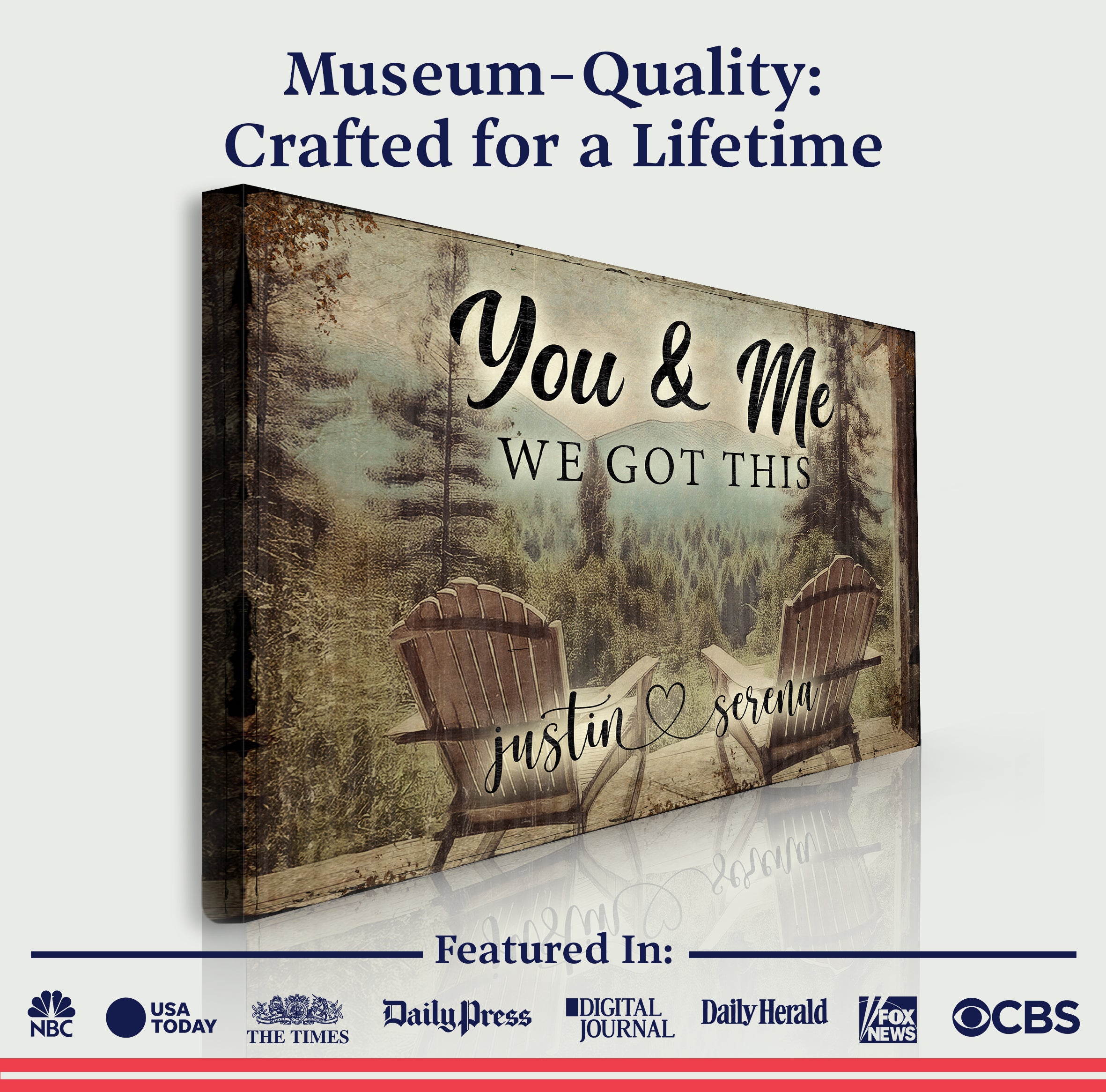 You And Me We Got This Signs | Couple Name Sign Wall Art | Couple Mountain Sign Decor | Personalized Housewarming Gift | Anniversary Gift (ETSY)