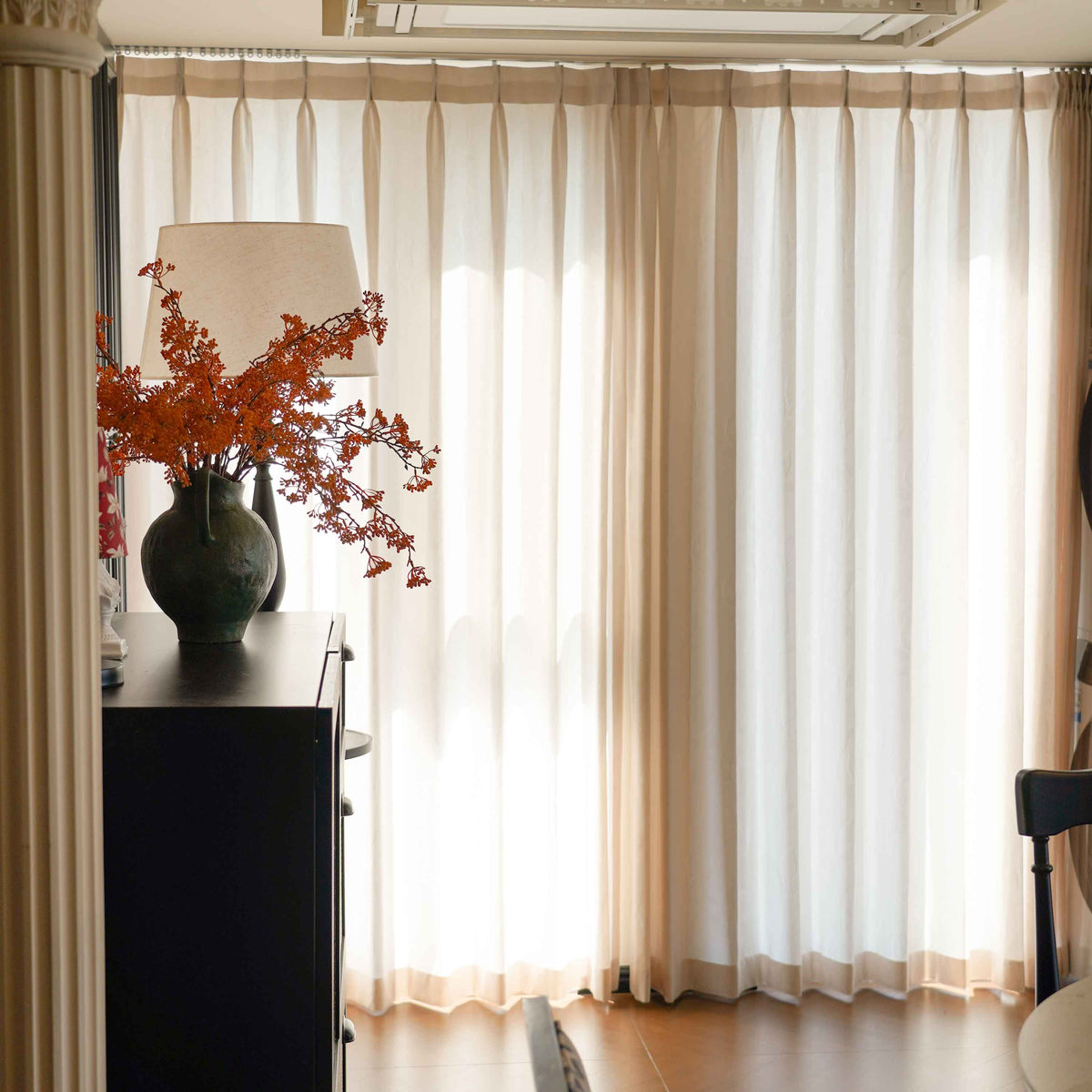 Ivy Vine Leaf Cotton Sheer Curtains