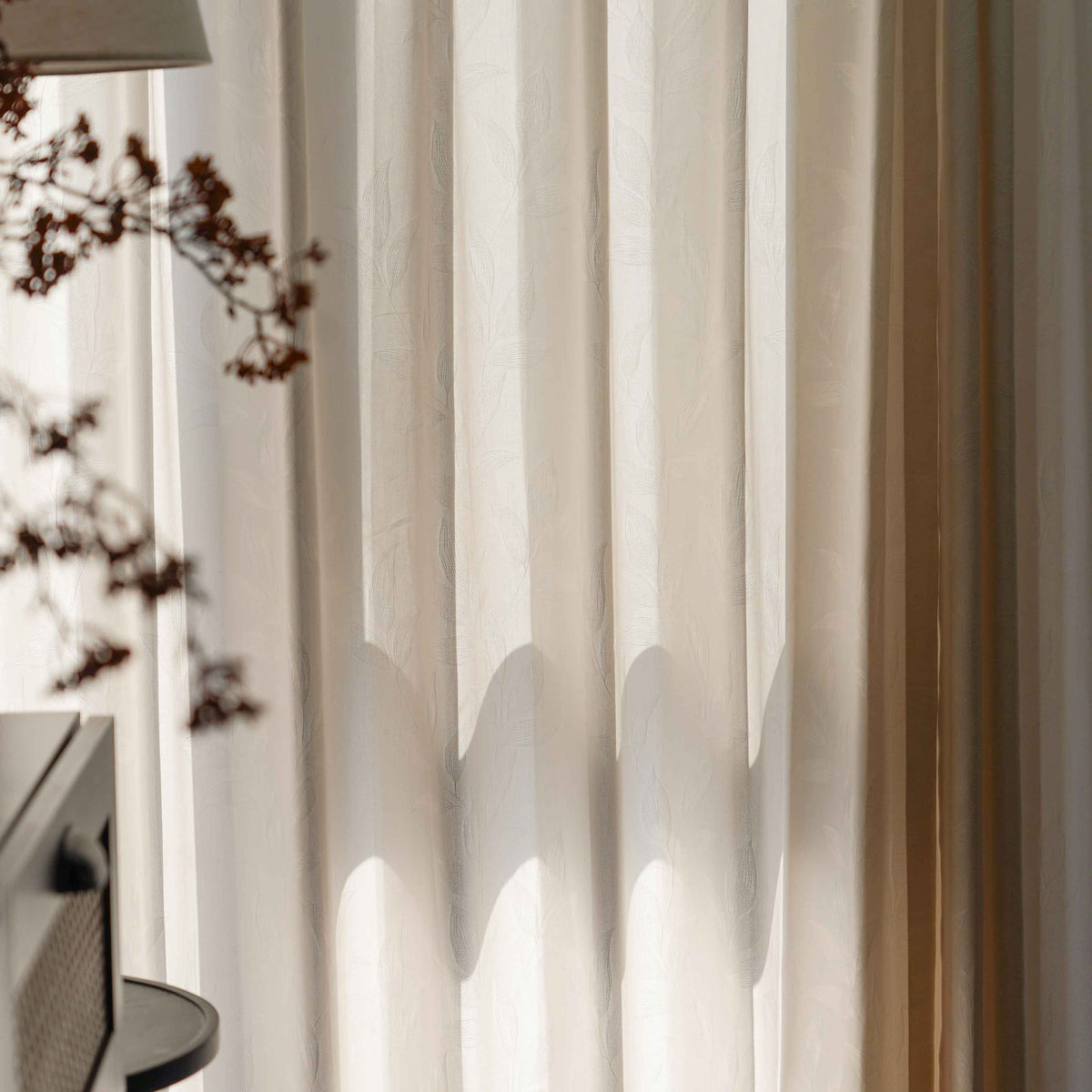 Ivy Vine Leaf Cotton Sheer Curtains