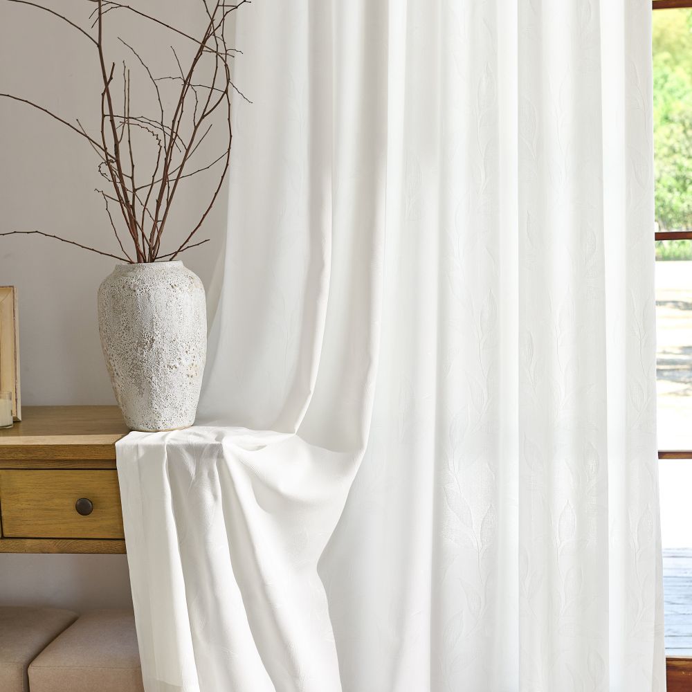 Ivy Vine Leaf Cotton Sheer Curtains